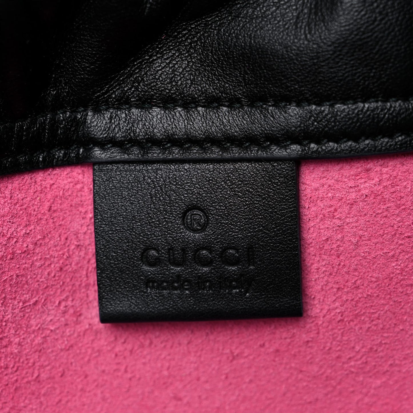 Grained Calfskin Logo Drawstring Backpack Box Pink Green Black