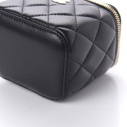 Chanel Lambskin Quilted Mini Vanity Case With Chain Black 7 of 11