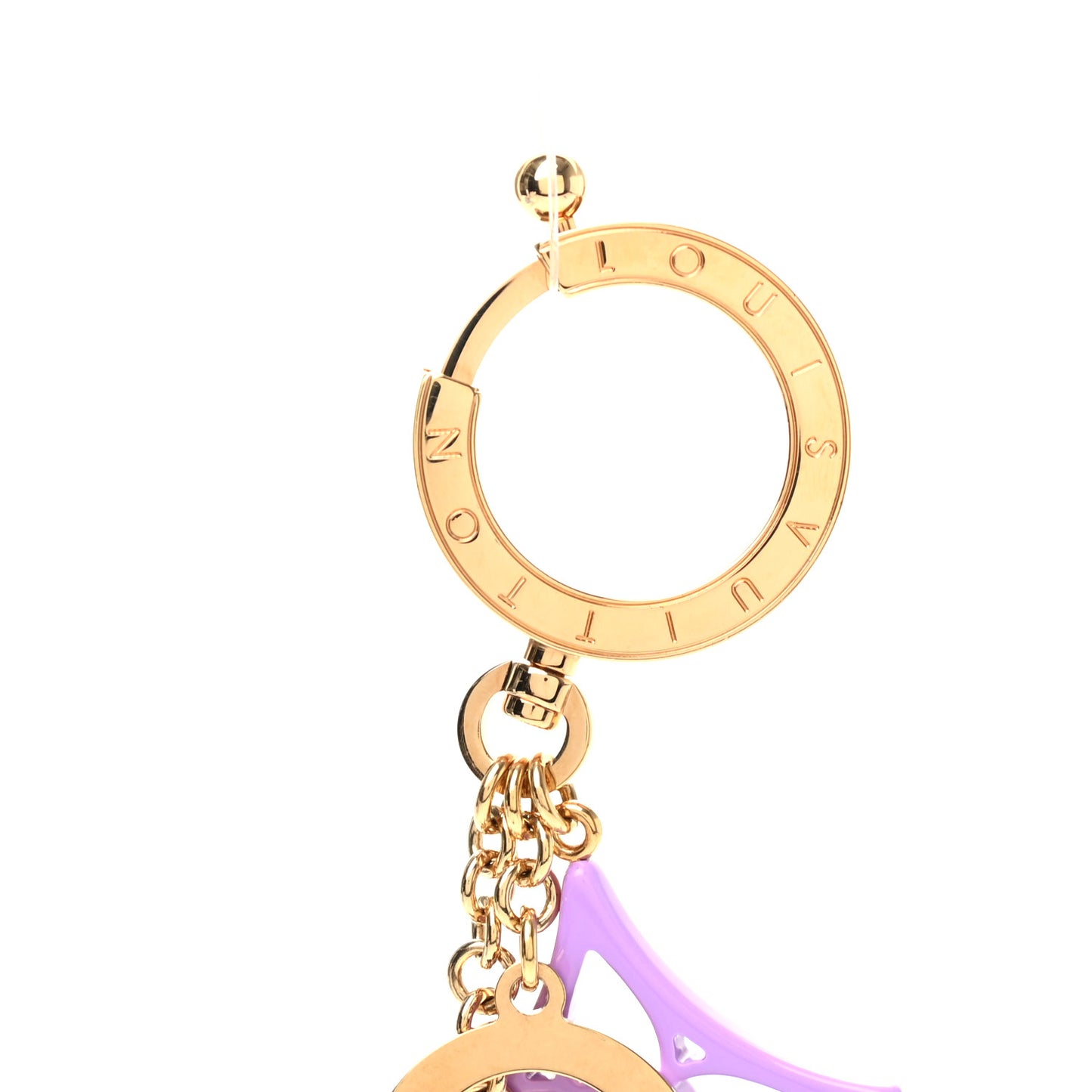 Brass Enamel Cosmic Blossom Bag Charm Violet