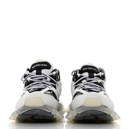 Balenciaga Rubber Mesh Fabric Bi-Color Clear Sole Womens Track Sneakers 37 White Black 2 of 9