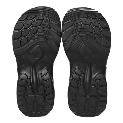 Louis Vuitton Rubber Embossed Monogram Pool 55 Flat Comfort Mule 37 Black 6 of 9