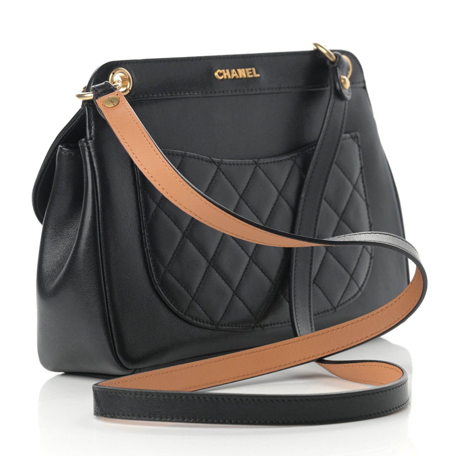 Chanel Lambskin Quilted Curved Flap Black 3 of 17