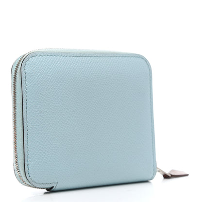 Hermes Epsom Silk'in Compact Wallet Bleu Zephyr 3 of 8