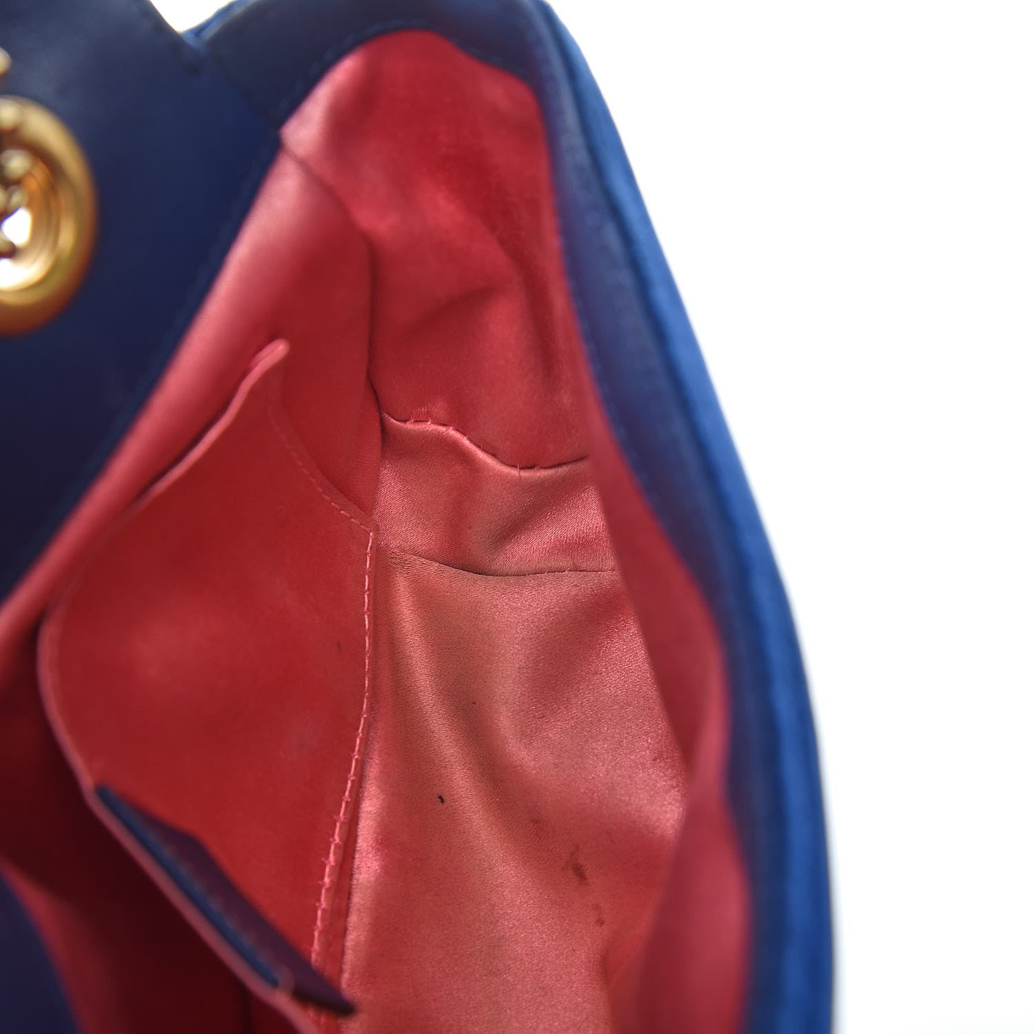 Gucci Velvet Matelasse Mini GG Marmont Shoulder Bag Cobalt Blue 11 of 12