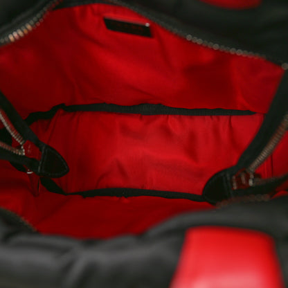 Prada Tessuto Nylon Pocket Small Cargo Tote Black Rosso 6 of 10