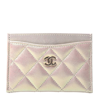 Chanel Iridescent Lambskin Quilted Card Holder Ivory 1 of 7