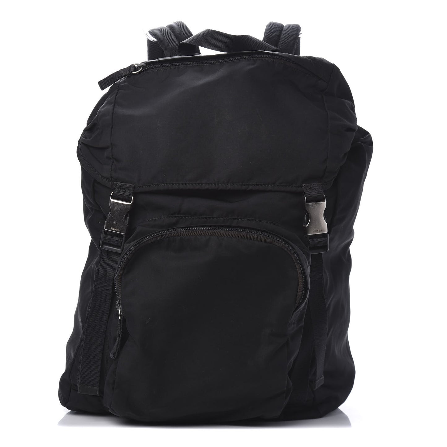Tessuto Nylon Montagna Double Buckle Backpack Black