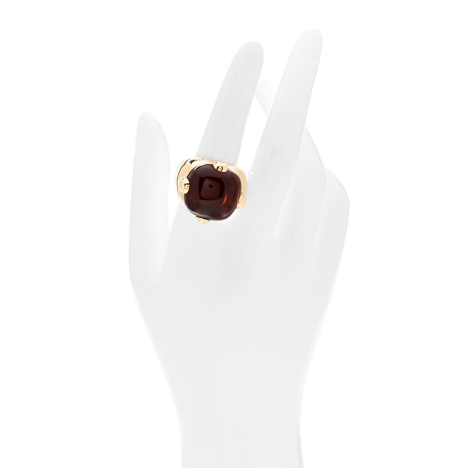 Pomellato 18K Yellow Gold Garnet Griffe Ring 56 7.5 2 of 6
