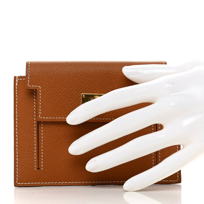 Hermes Epsom Kelly Pocket Compact Wallet Gold 2 of 8