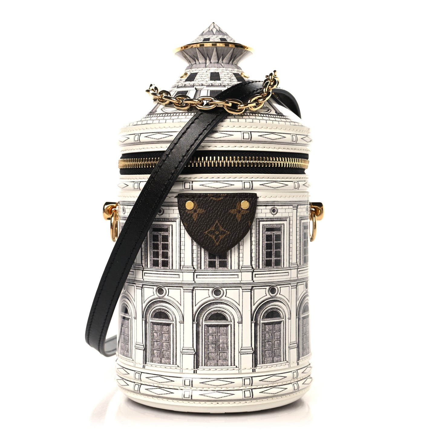 X FORNASETTI Calfskin Architettura Cannes Black White