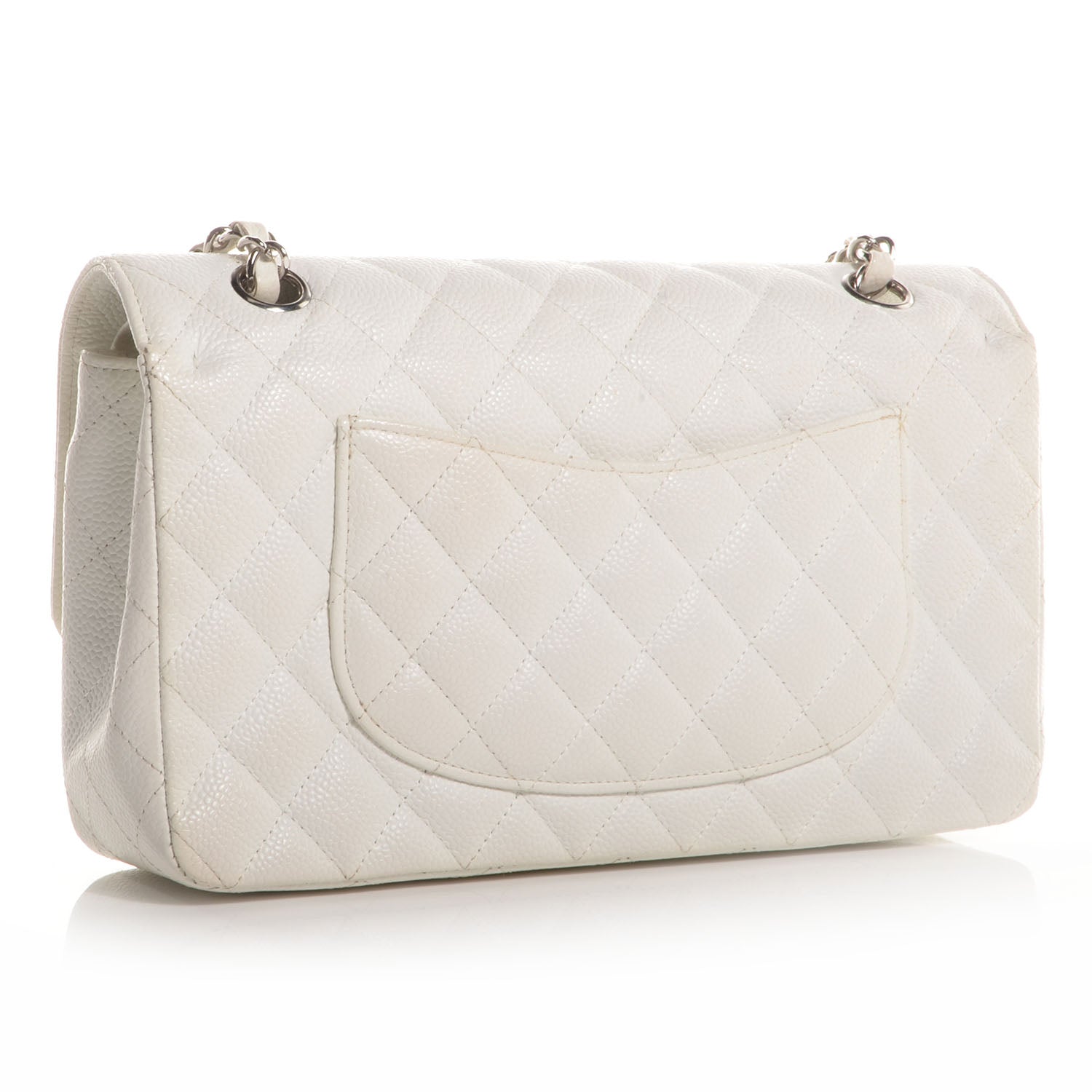 Chanel Caviar Quilted Medium Double Flap White 3 of 8