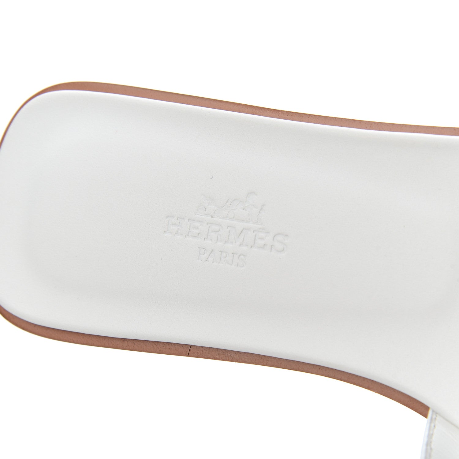 Hermes Box Calfskin Oran Sandals 37 White 6 of 16