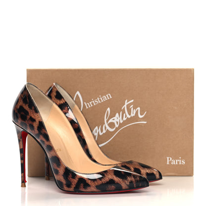 Christian Louboutin Patent Glitter Leopard Print Pigalle Follies 100 Pumps 37 Gold 9 of 9