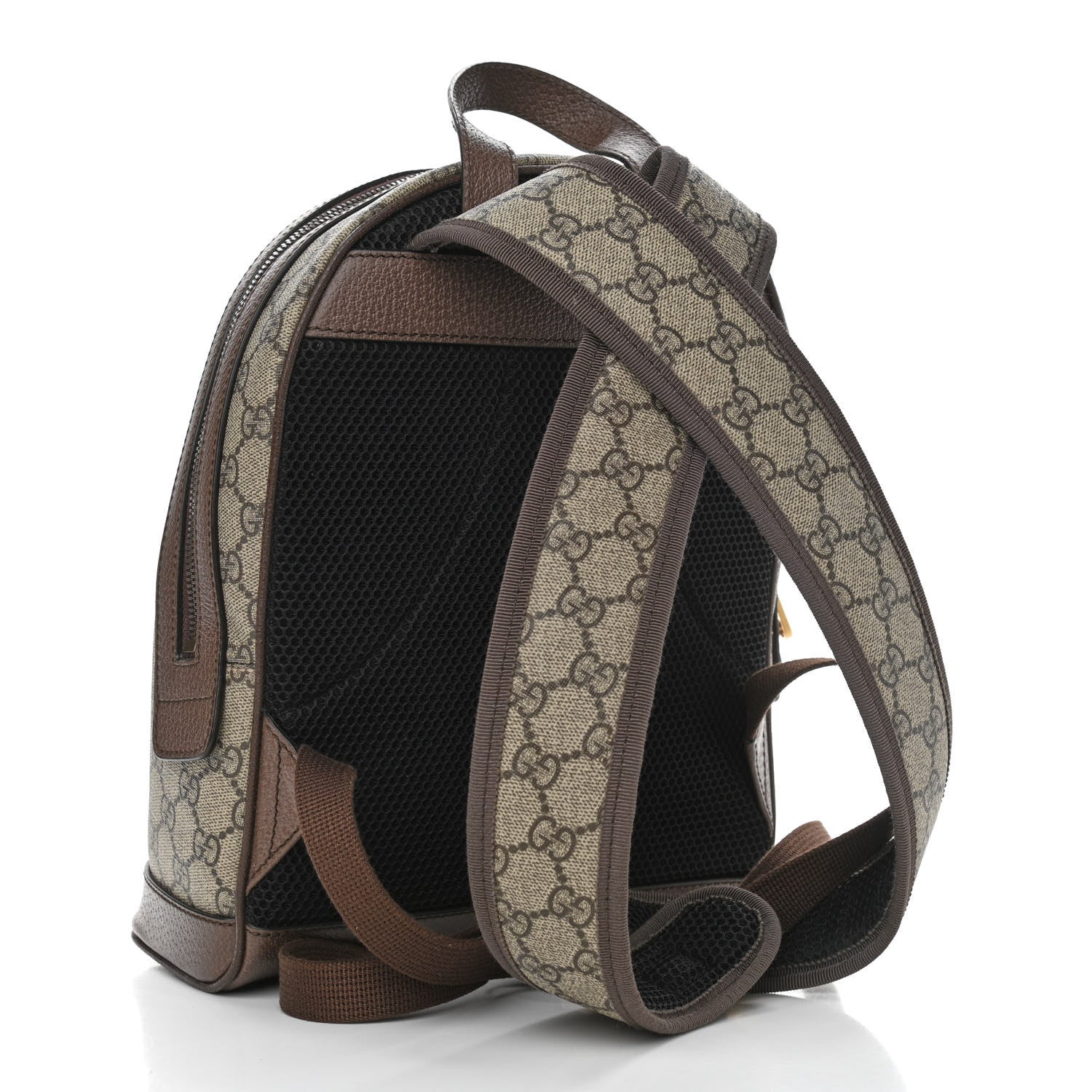 Gucci GG Supreme Monogram Calfskin Web Small Ophidia Day Backpack Beige Ebony New Acero 3 of 11