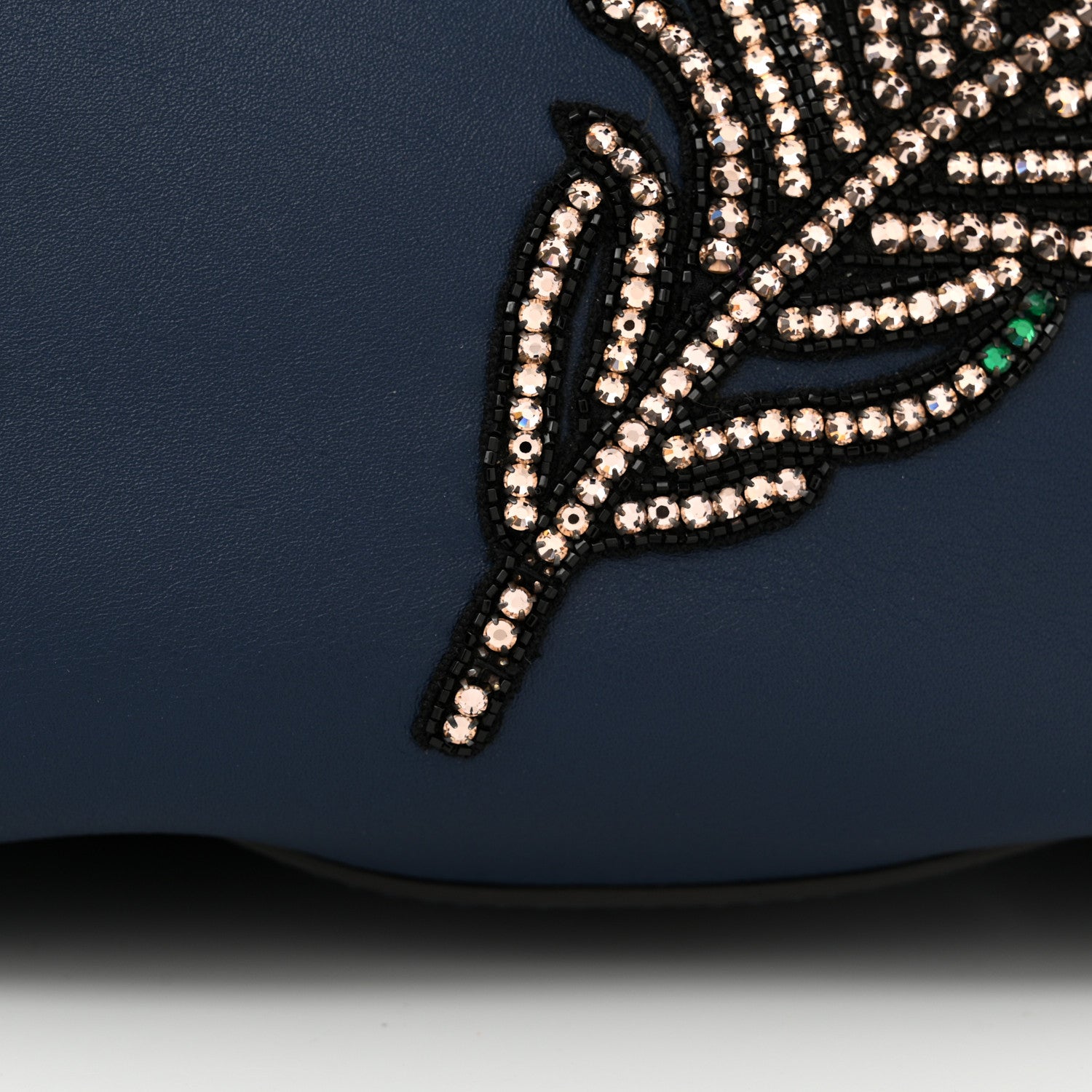 Gucci Calfskin Crystal Feather Embroidered Large Dionysus Hobo Dark Blue 11 of 14