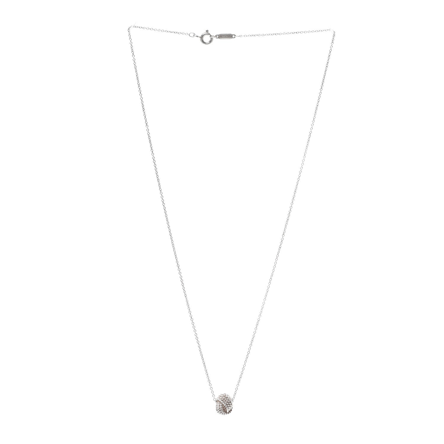 Tiffany Sterling Silver Twist Knot Pendant Necklace 3 of 5