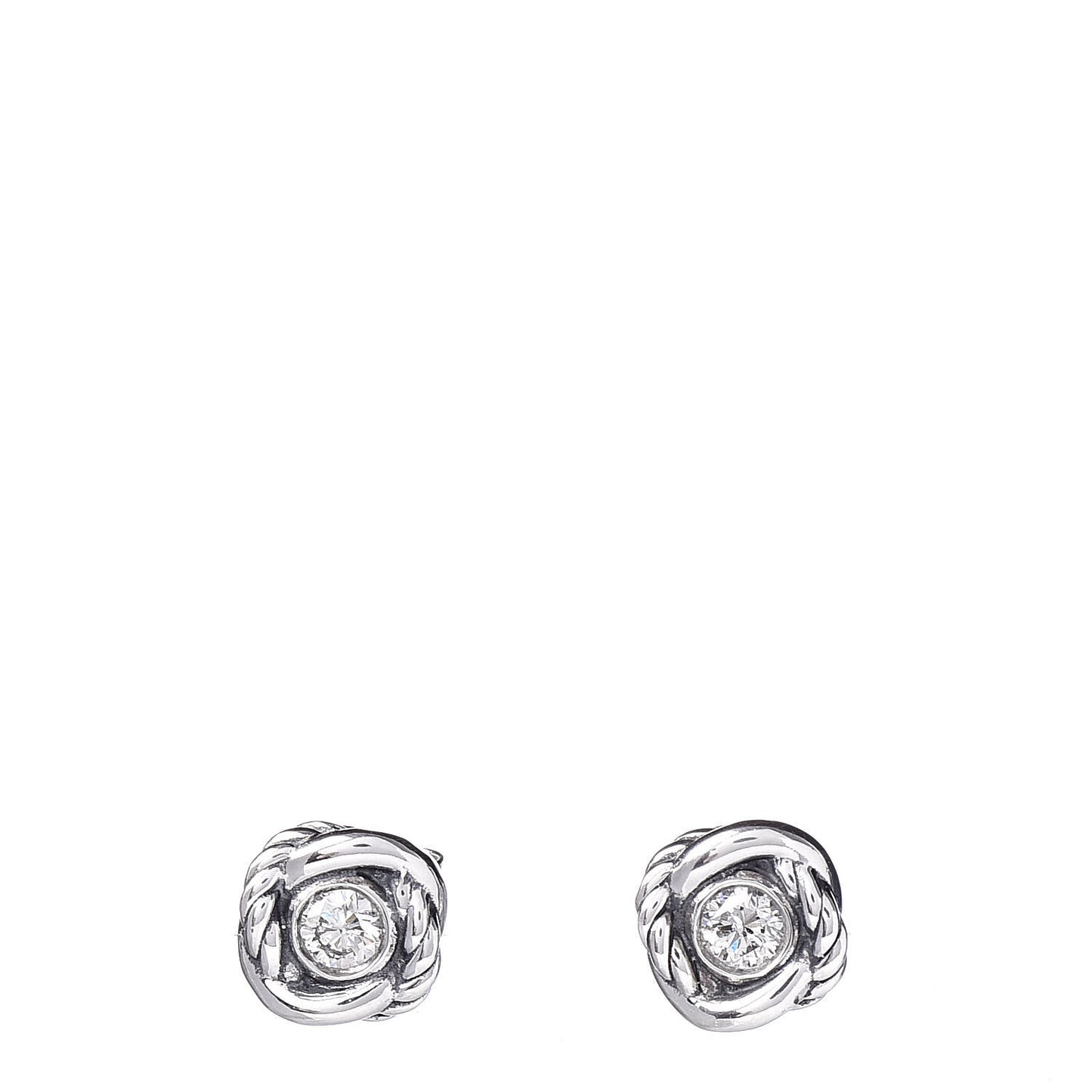 Sterling Silver Diamond 7mm Infinity Stud Earrings