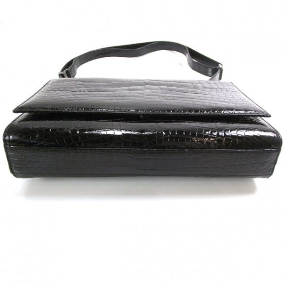 Alligator Shoulder Bag Black