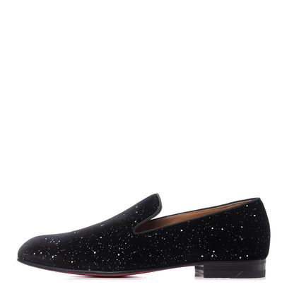 Christian Louboutin Velvet Galactica Mens Rollerboy Flat Loafers 43 Black 1 of 8