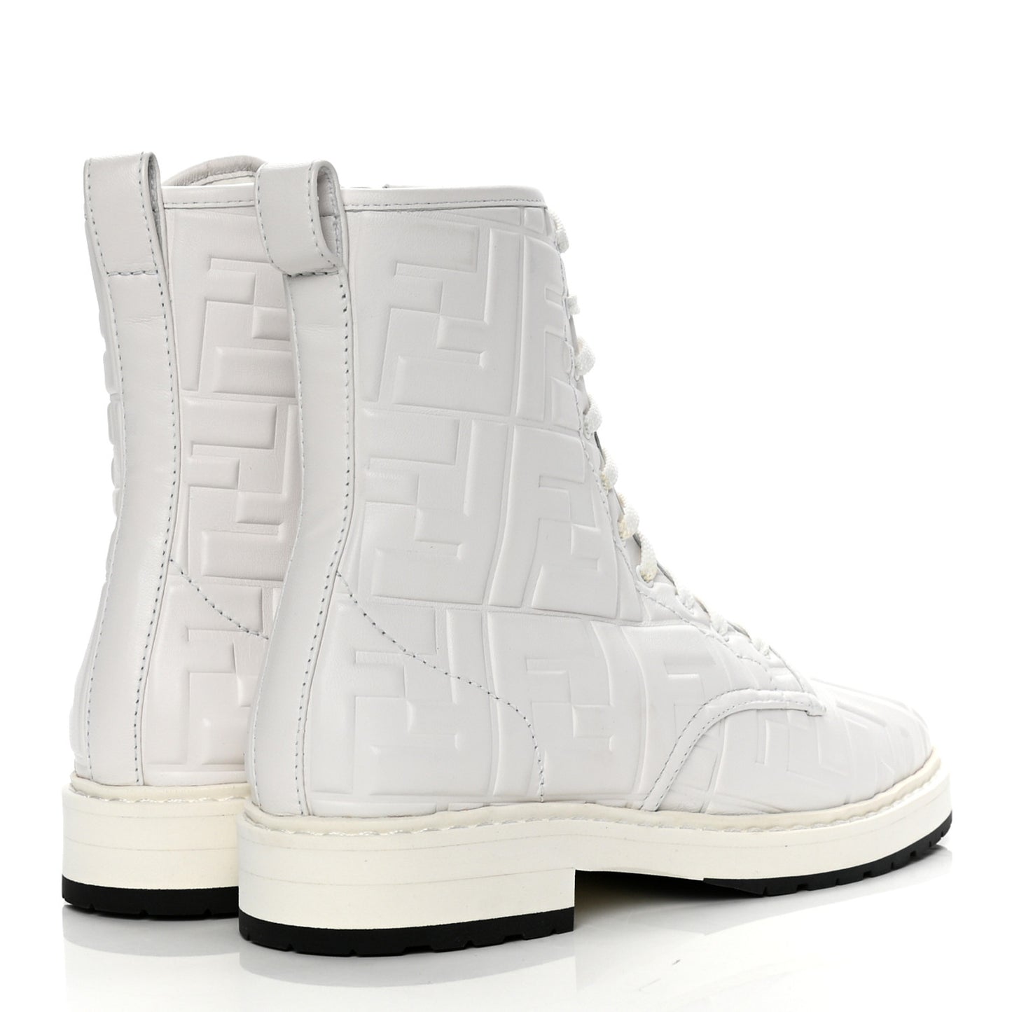 Nappa FF Embossed Womens Biker Boots 40 Snow