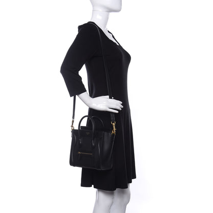 Celine Smooth Calfskin Nano Luggage Black 2 of 8