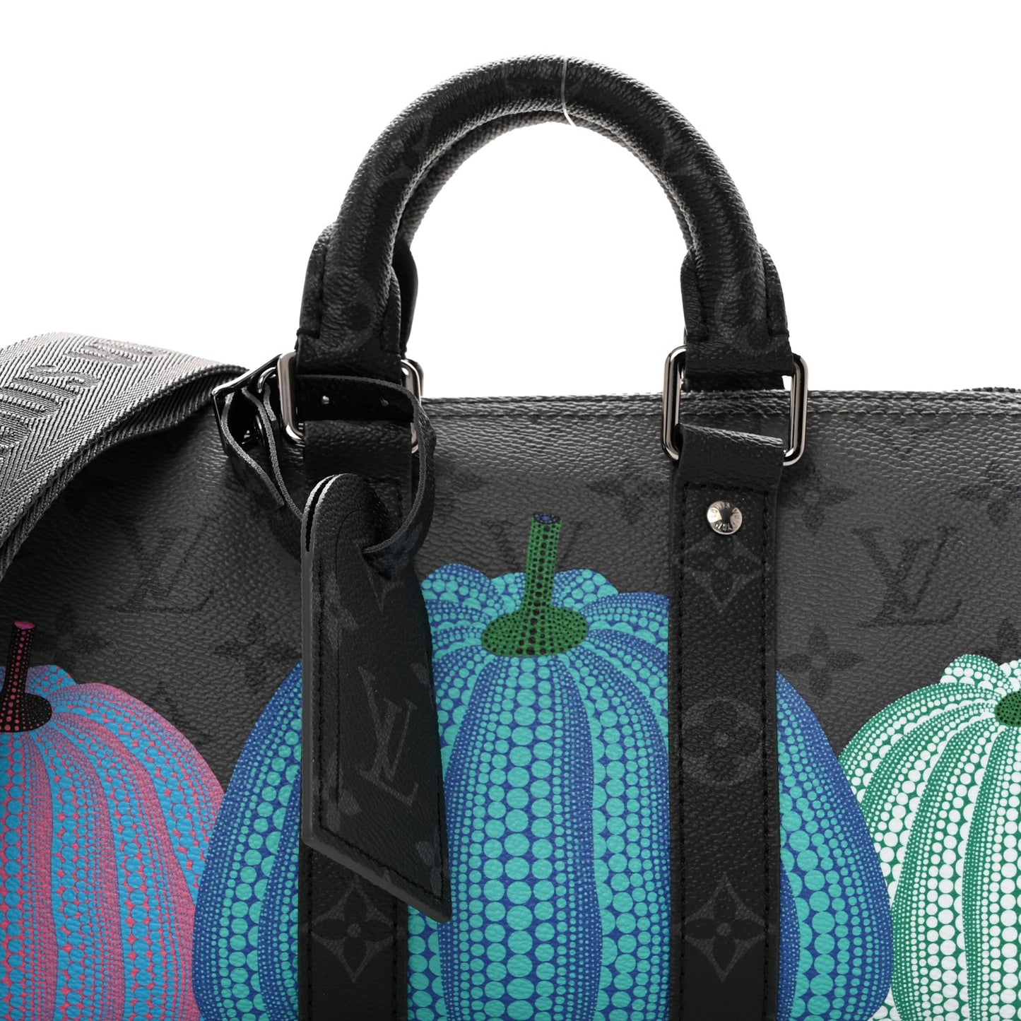 LV X YK Monogram Eclipse Reverse Pumpkin Keepall Bandouliere 25 Multicolor