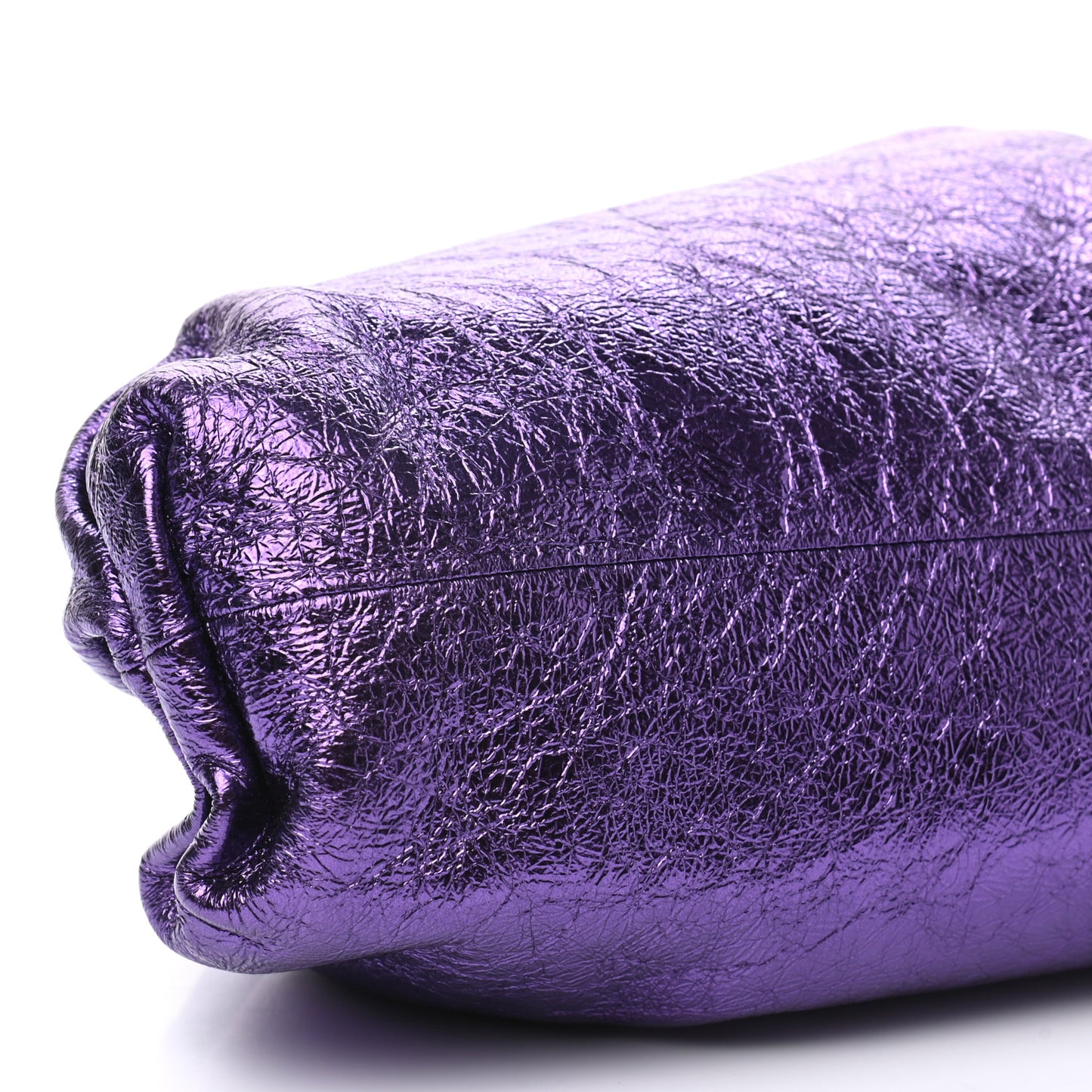 Metallic Crinkled Lambskin The Pouch Viola