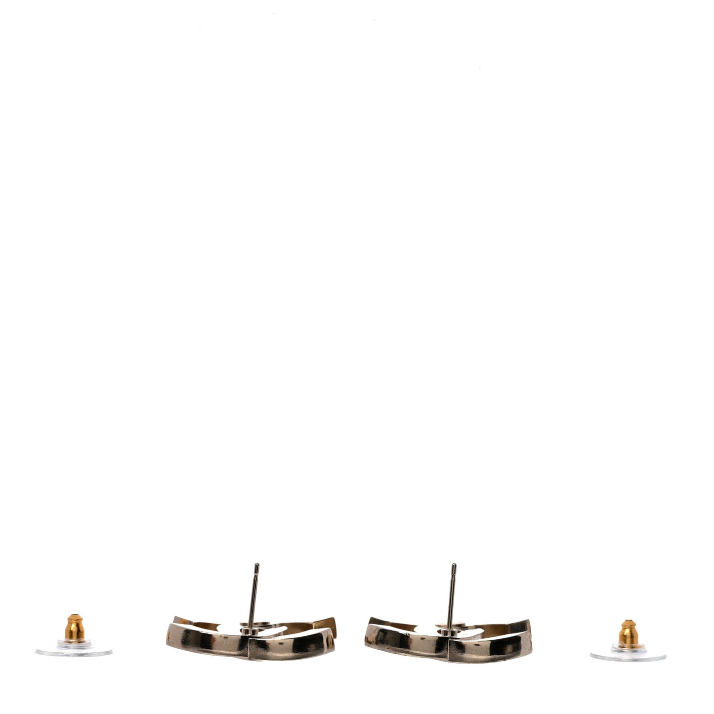 Crystal CC Large Stud Earrings Gold