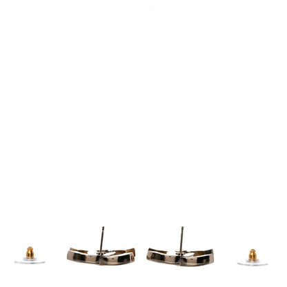 Chanel Crystal CC Large Stud Earrings Gold 3 of 4