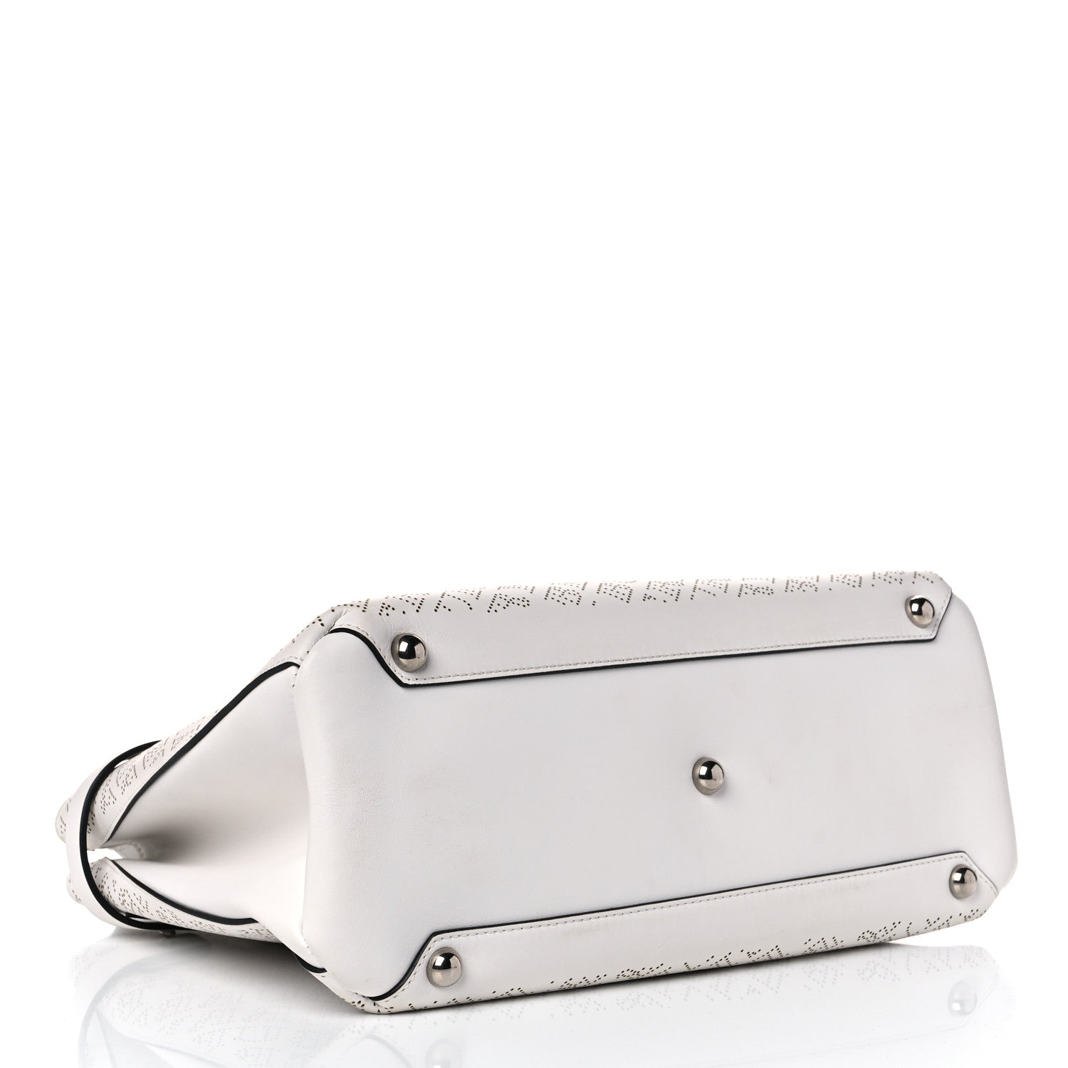 Burberry Calfskin Perforated Medium Banner Tote Chalk White 4 of 12