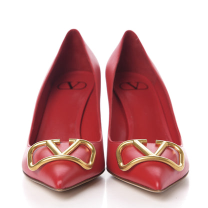Valentino Garavani Calfskin Vlogo Signature 80mm Pumps 38.5 Rouge Pur 2 of 8