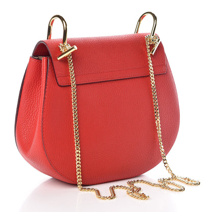 Chloe Grained Lambskin Drew Shoulder Bag Plaid Red 3 of 8