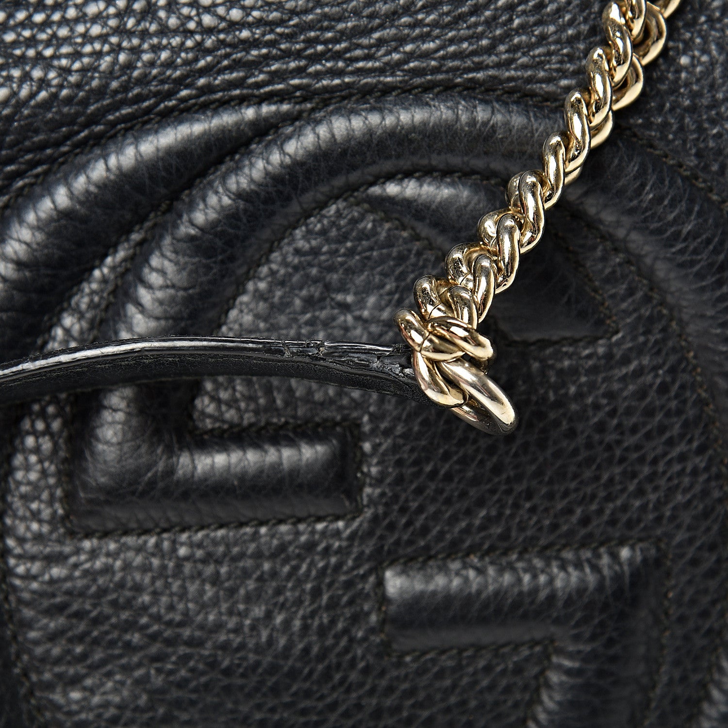 Gucci Pebbled Calfskin Medium Soho Chain Shoulder Bag Black 26 of 29