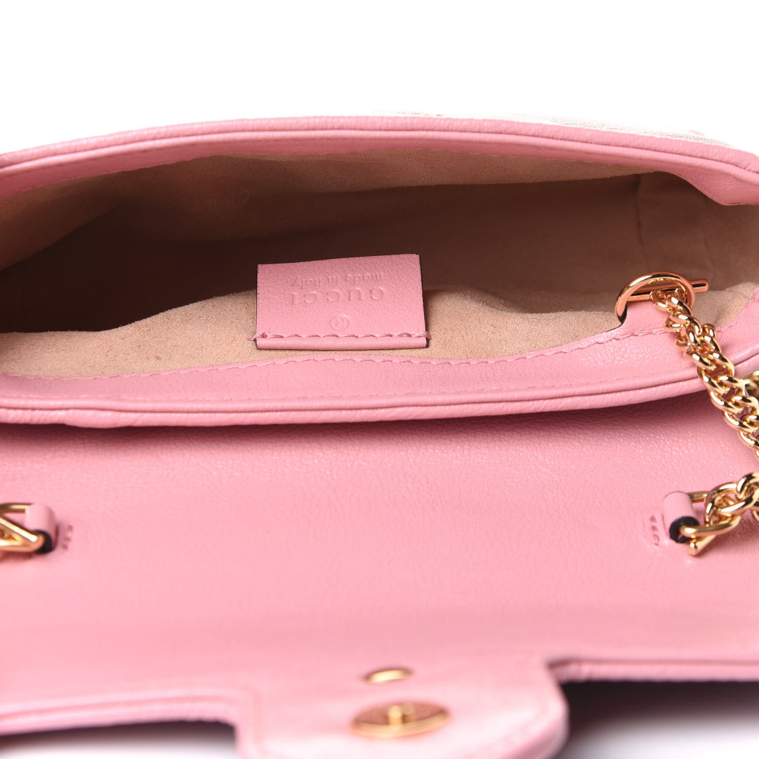 Gucci Azalea Calfskin Enamel Matelasse Diagonal Super Mini Torchon GG Marmont Shoulder Bag New Cherry Red Wild Rose 4 of 10