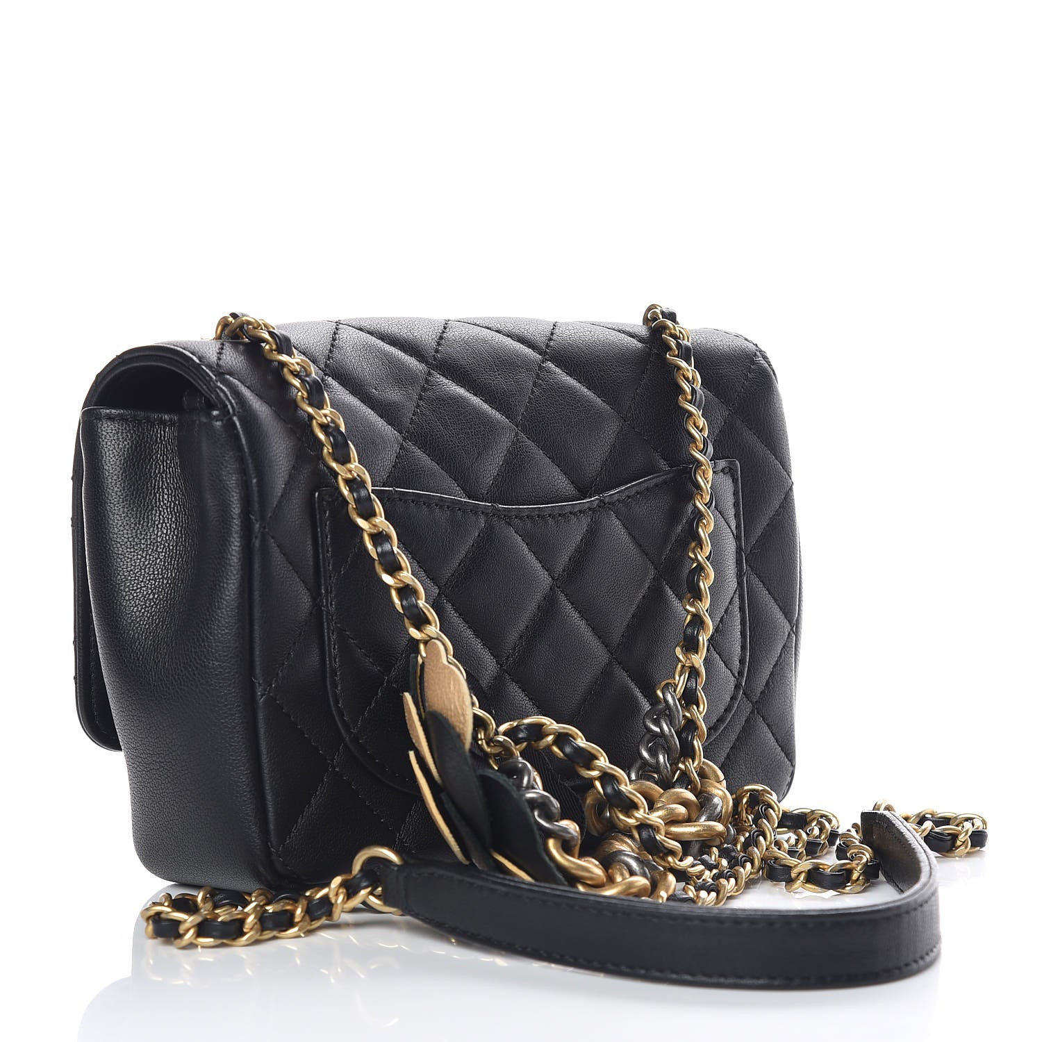 Chanel Lambskin Quilted Small Camellia Flower Flap Black 4 of 11