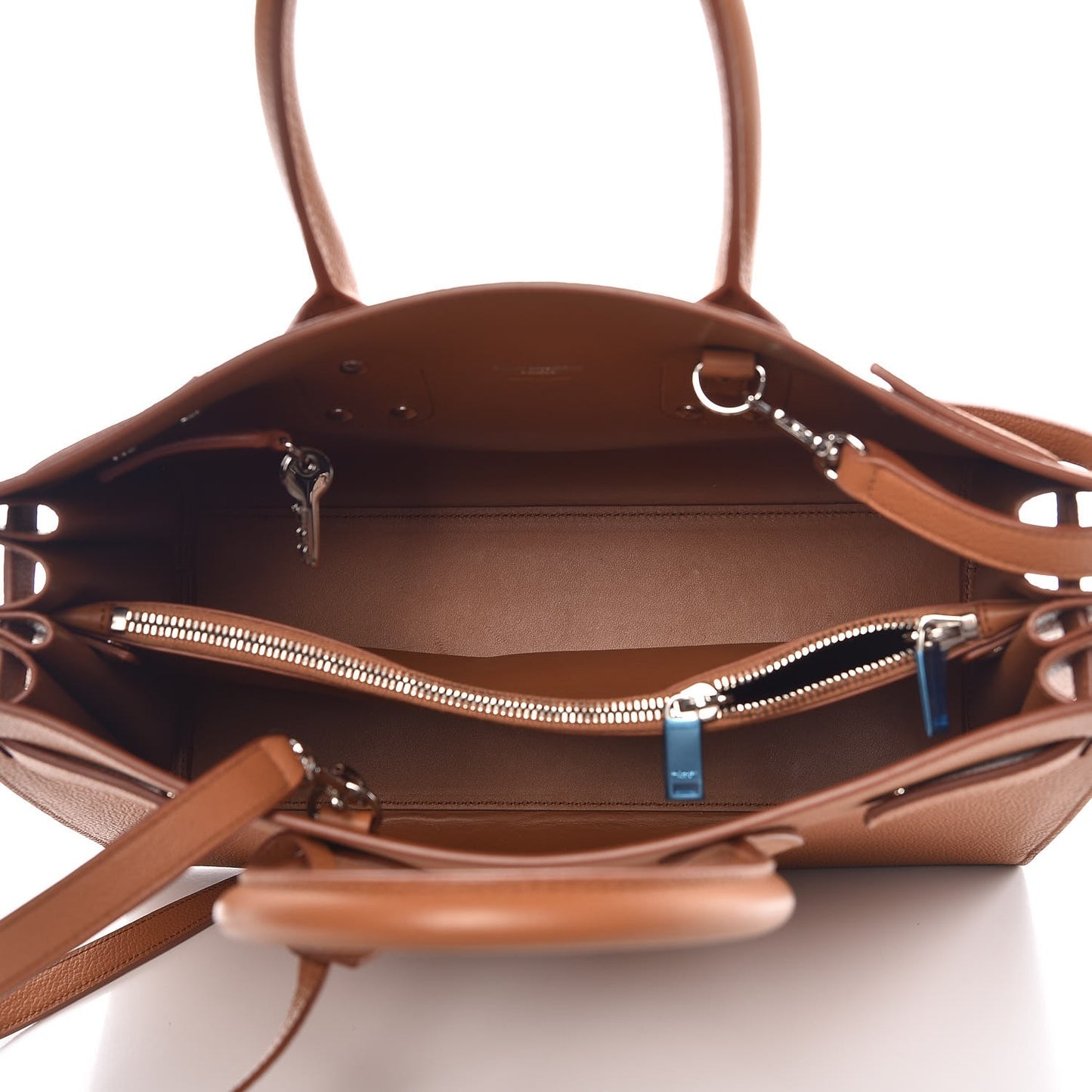 Grained Calfskin Small Sac De Jour Saddle Brown