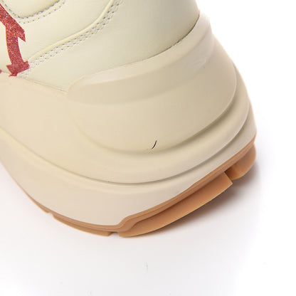 Gucci Calfskin Glitter Game Logo Womens Rhyton Sneakers 36 Mystic White 10 of 12