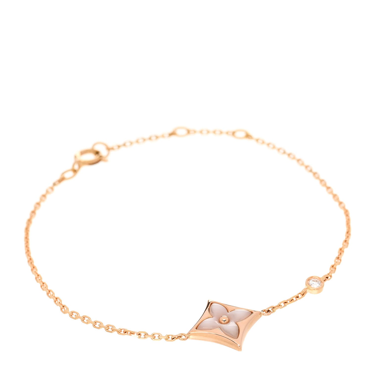 Louis Vuitton 18K Pink Gold Diamond Mother of Pearl Color Blossom BB Star Bracelet 1 of 5