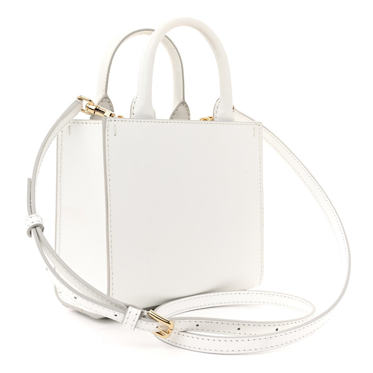 Vitello Mini DG Logo Shoppting Tote Optic White