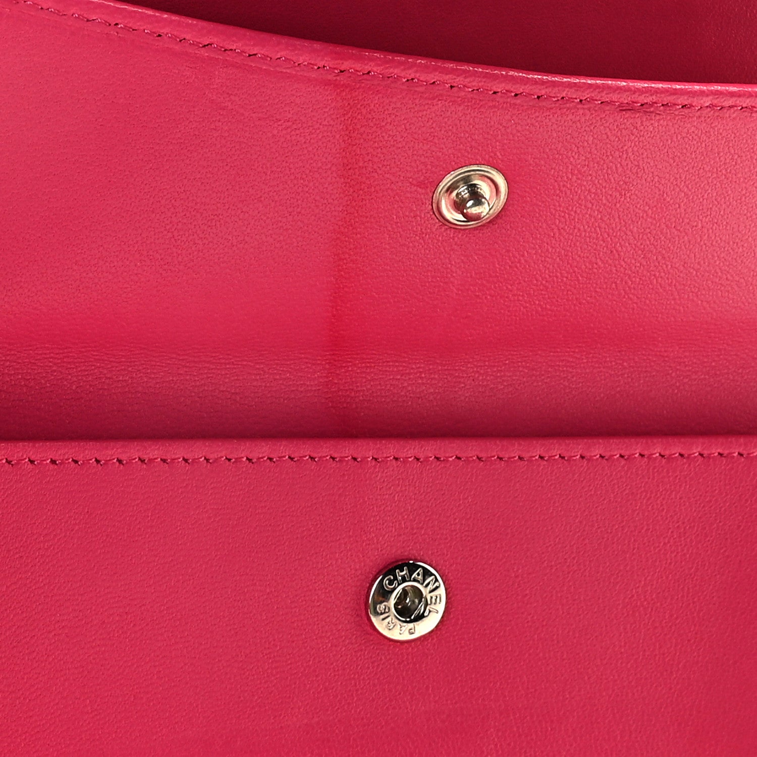 Chanel Lambskin Quilted Large Gusset Flap Wallet Fuchsia 11 of 14