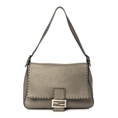Fendi Calfskin Romano Selleria Mama Baguette Peltro 1 of 4