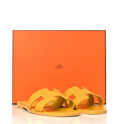Hermes Epsom Oran Sandals 37 Jaune Sable 9 of 9