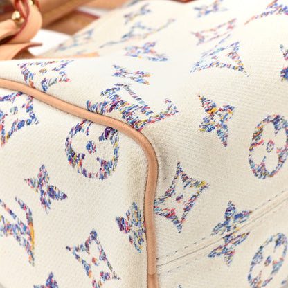 Louis Vuitton Monogram Jacquard Fabric Speedy Bandouliere 20 Multicolor Beige 14 of 18