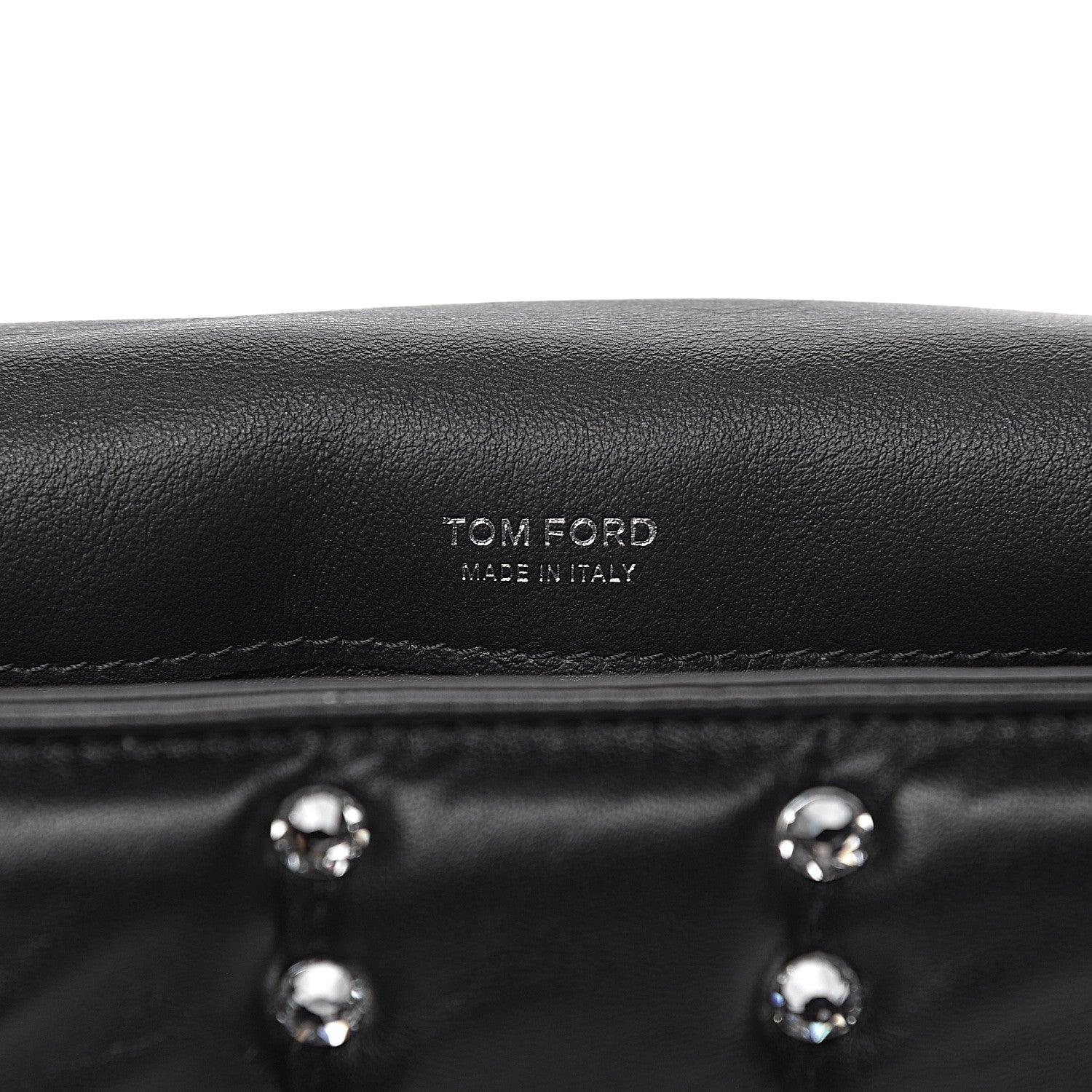 Tom Ford Lambskin Quilted Crystal Small Natalia Chain Bag Black 6 of 19