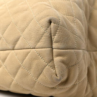 Saint Laurent Nubuck Suede Quilted Maxi Icare Shopping Tote Beige 10 of 14