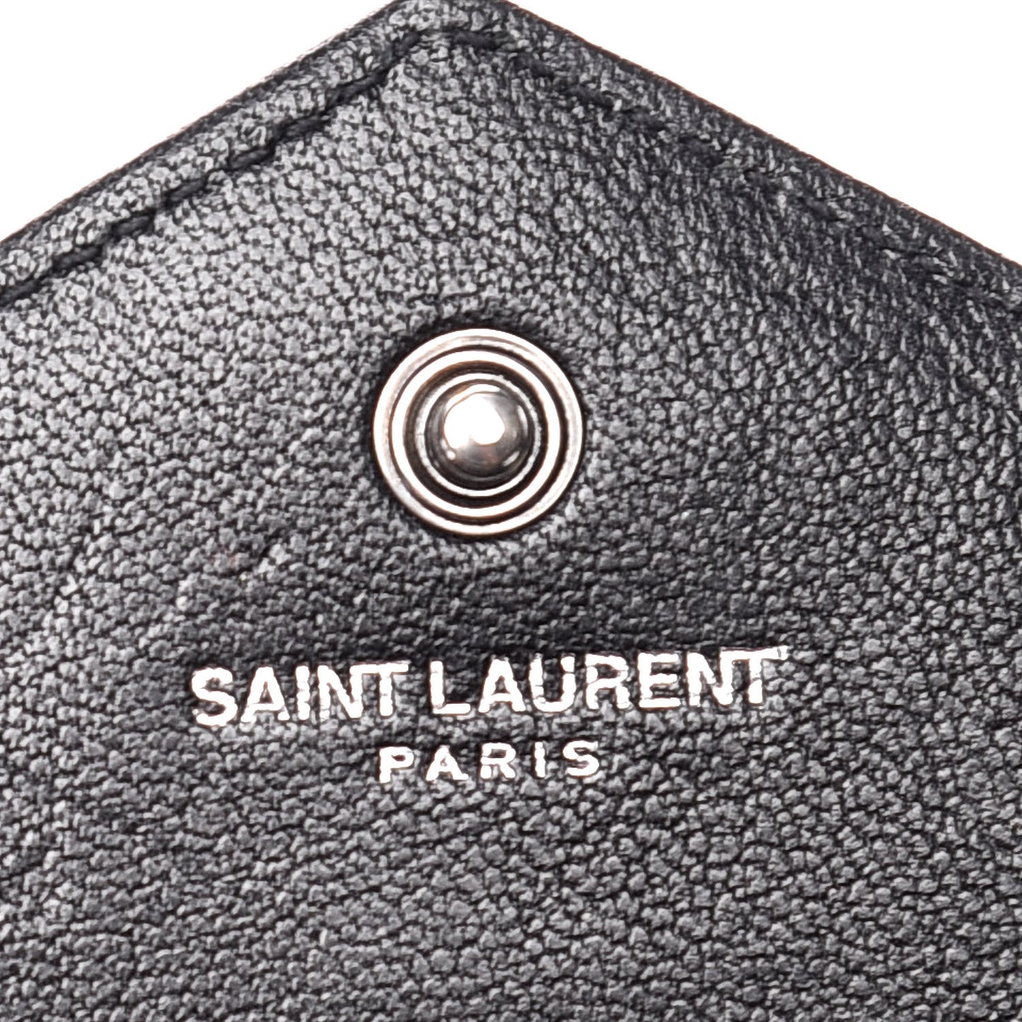 Sheepskin Tri-Quilt Monogram Envelope Chain Wallet Black