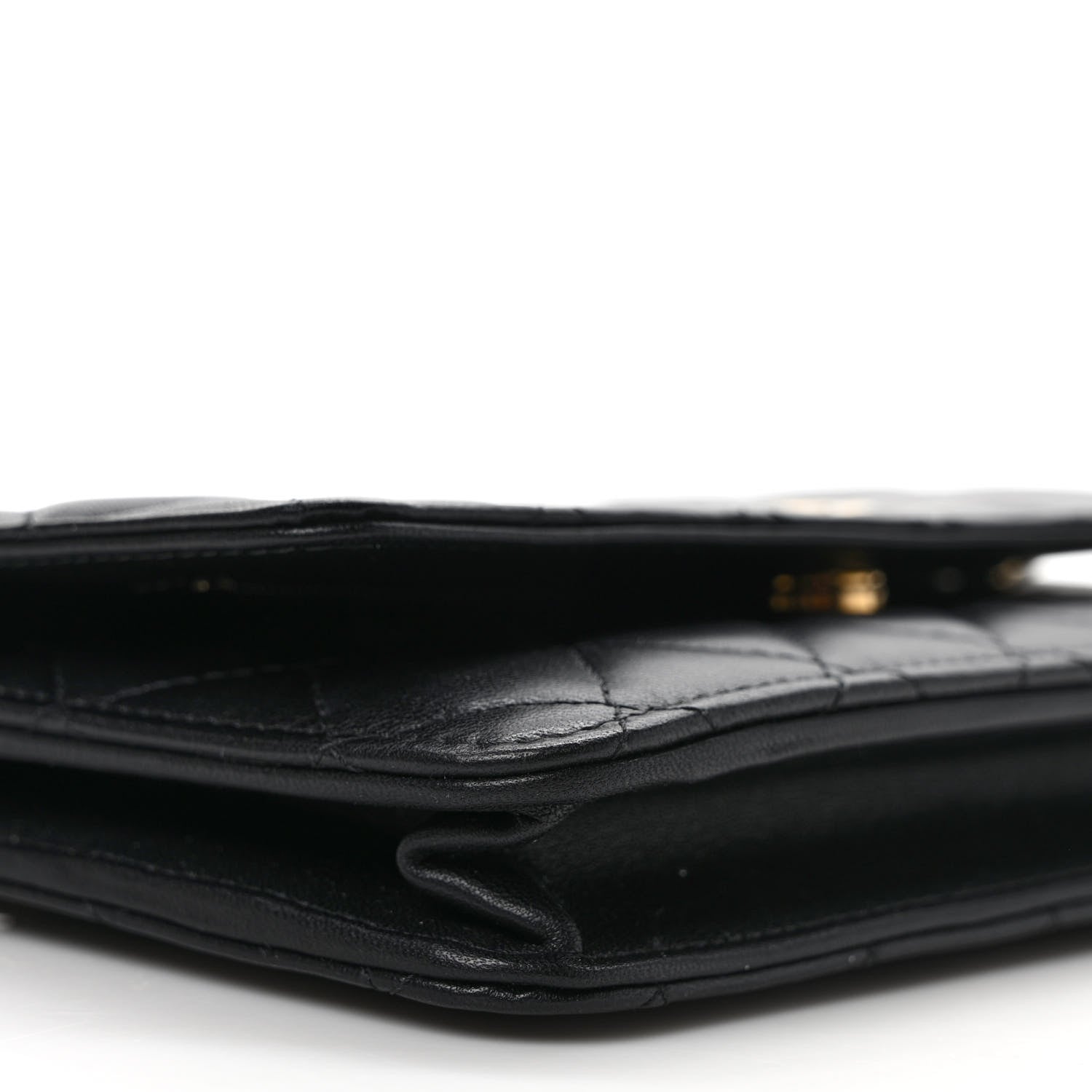 Chanel Lambskin Quilted Enamel Wallet On Chain WOC Black 8 of 10