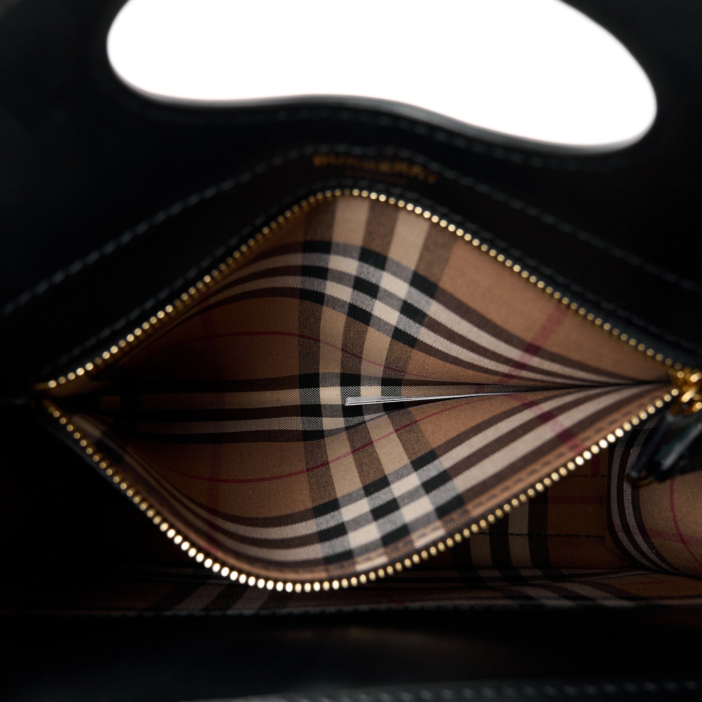 Smooth Calfskin Cashmere Check Mini Pocket Bag Brown