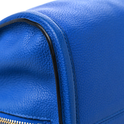 Alexander McQueen Pebbled Calfskin Large Skull Padlock Zip Around Tote Cobalt 10 of 16