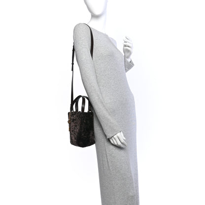 Chloe Shearling Small Spin Tote Dark Brown 2 of 10